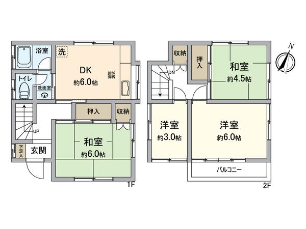 日野市旭が丘2丁目 戸建 間取図(平面図) 日野市旭が丘2丁目 戸建 間取図(平面図)