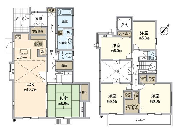 八王子市みなみ野6丁目 戸建 間取図(平面図) 八王子市みなみ野6丁目 戸建 間取図(平面図)