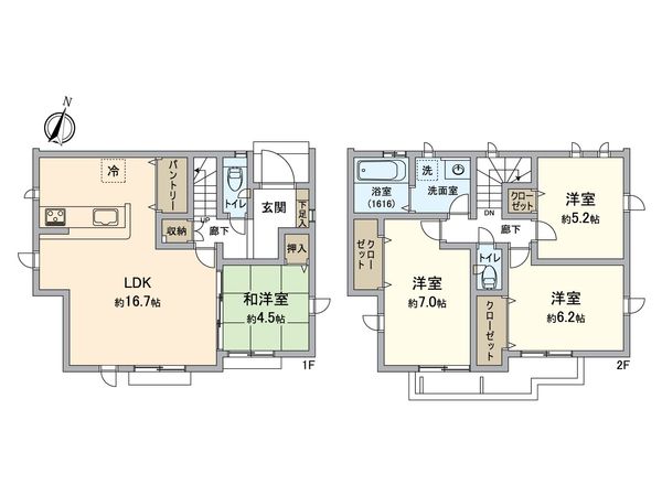 日野市南平2丁目 新築戸建 間取図(平面図)