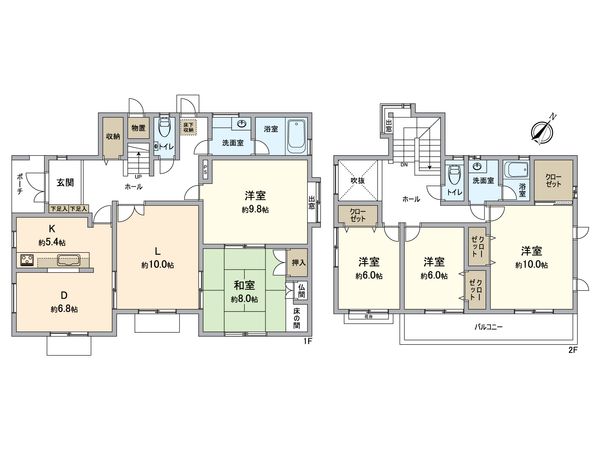 八王子市元八王子2丁目 戸建 間取図(平面図) 八王子市元八王子2丁目 戸建 間取図(平面図)