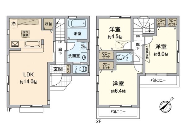 八王子市打越町 戸建 間取図(平面図) 八王子市打越町 戸建 間取図(平面図)