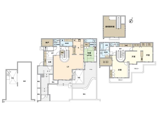 八王子市めじろ台1丁目 戸建 間取図(平面図) 八王子市めじろ台1丁目 戸建 間取図(平面図)