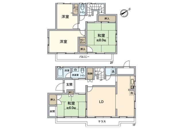 八王子市北野台2丁目 戸建 間取図(平面図) 八王子市北野台2丁目 戸建 間取図(平面図)