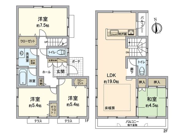 八王子市館町 戸建 間取図(平面図) 八王子市館町 戸建 間取図(平面図)