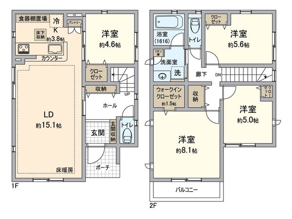 八王子市子安町2丁目 戸建 間取図(平面図) 八王子市子安町2丁目 戸建 間取図(平面図)