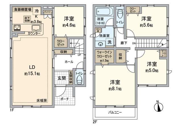 八王子市子安町2丁目 戸建 間取図(平面図) 八王子市子安町2丁目 戸建 間取図(平面図)