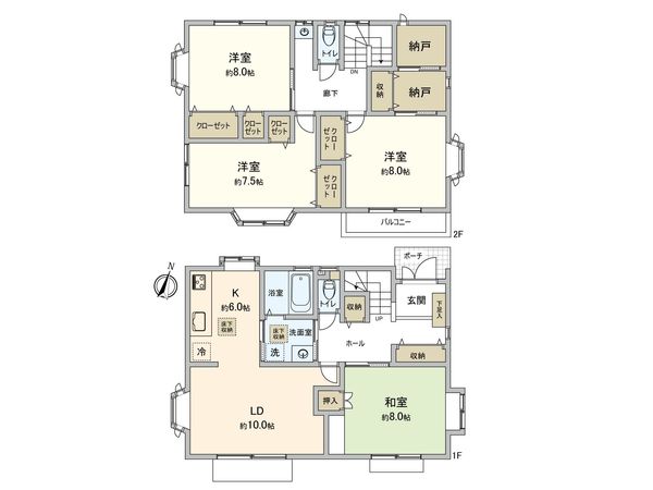 八王子市南陽台1丁目 戸建 間取図(平面図) 八王子市南陽台1丁目 戸建 間取図(平面図)