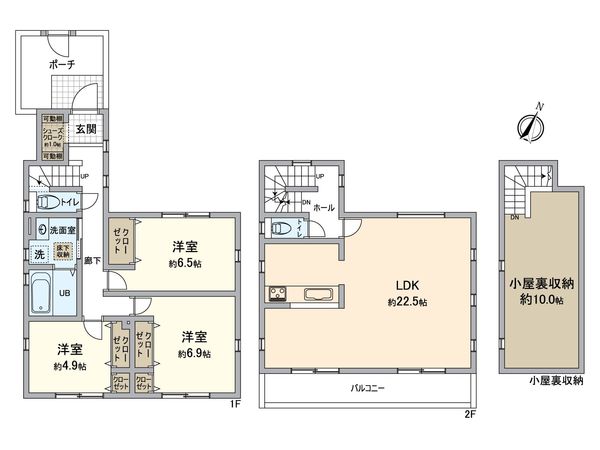 八王子市子安町2丁目 戸建 間取図(平面図) 八王子市子安町2丁目 戸建 間取図(平面図)