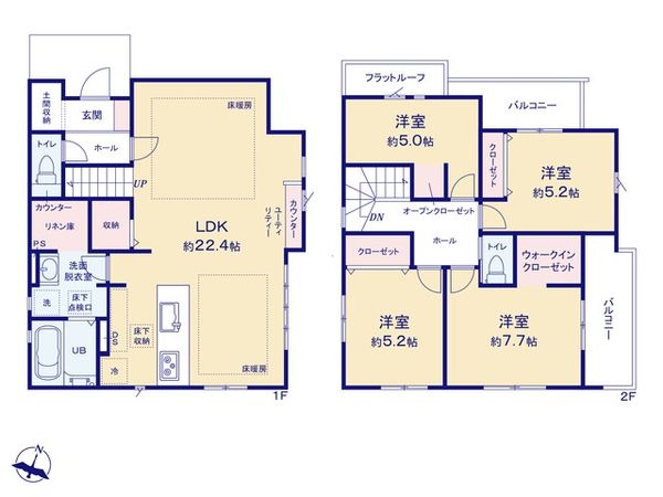 八王子市めじろ台3丁目 新築戸建 間取図(平面図) 八王子市めじろ台3丁目 新築戸建 間取図(平面図)