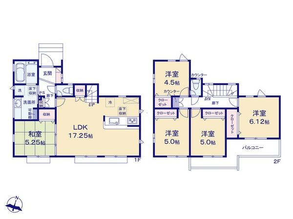 八王子市北野台4丁目 新築戸建 間取図(平面図) 八王子市北野台4丁目 新築戸建 間取図(平面図)