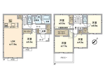八王子市絹ヶ丘2丁目 新築戸建1号棟 間取図(平面図)
