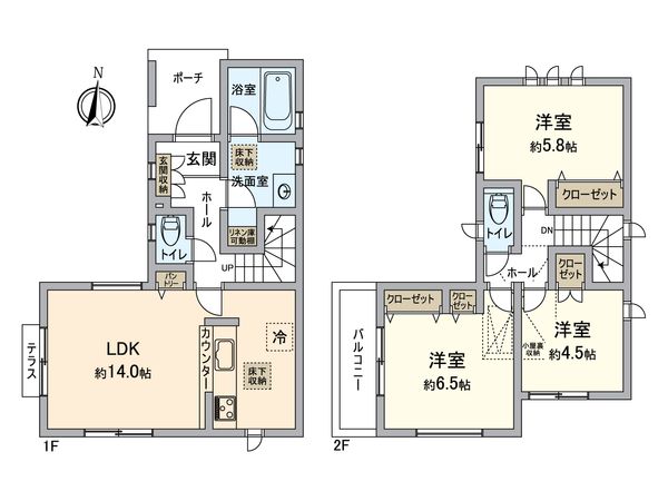 八王子市小比企町 新築戸建 間取図(平面図) 八王子市小比企町 新築戸建 間取図(平面図)