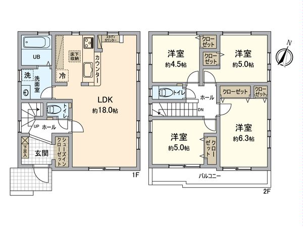 日野市東豊田1丁目 新築戸建 間取図(平面図) 日野市東豊田1丁目 新築戸建 間取図(平面図)
