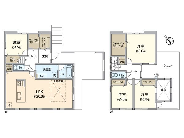 八王子市片倉町 新築戸建 間取図(平面図) 八王子市片倉町 新築戸建 間取図(平面図)