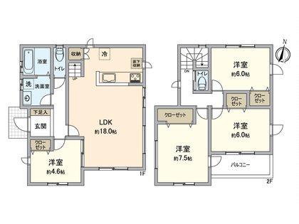 八王子市中山 新築戸建 間取図(平面図)