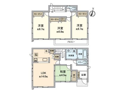 八王子市中山 新築戸建 間取図(平面図)