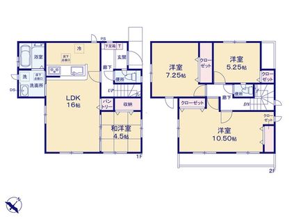 八王子市石川町新築戸建 1号棟 間取図(平面図)