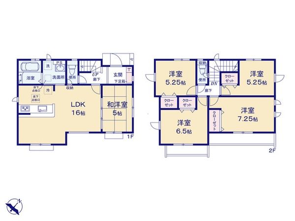 八王子市石川町新築戸建 2号棟 間取図(平面図) 八王子市石川町新築戸建 2号棟 間取図(平面図)