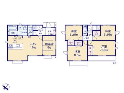 八王子市石川町新築戸建 2号棟 間取図(平面図)