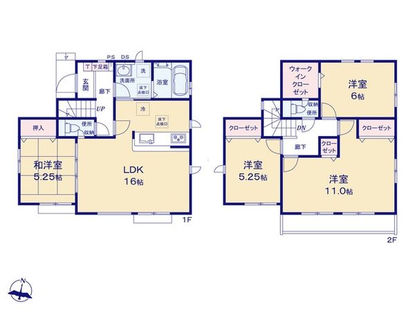 八王子市石川町新築戸建 6号棟 間取図(平面図) 八王子市石川町新築戸建 6号棟 間取図(平面図)