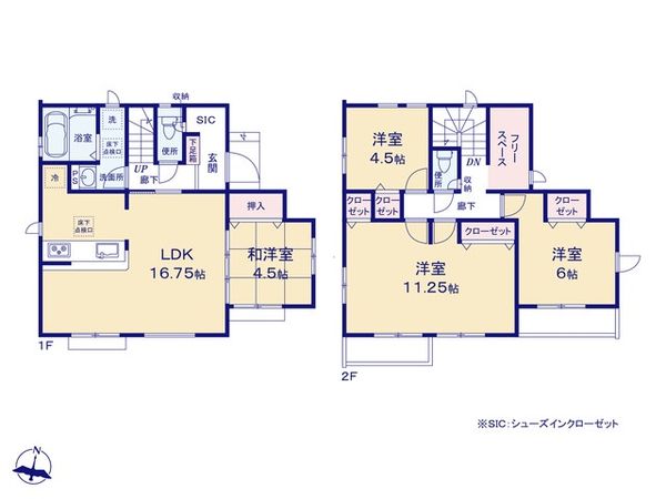 八王子市石川町新築戸建 7号棟 間取図(平面図) 八王子市石川町新築戸建 7号棟 間取図(平面図)