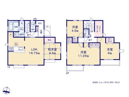 八王子市石川町新築戸建 7号棟 間取図(平面図)