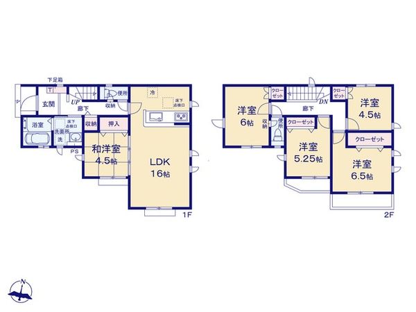 八王子市石川町新築戸建 8号棟 間取図(平面図) 八王子市石川町新築戸建 8号棟 間取図(平面図)