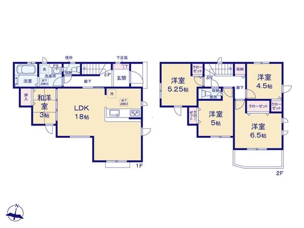 八王子市石川町新築戸建 9号棟 間取図(平面図) 八王子市石川町新築戸建 9号棟 間取図(平面図)