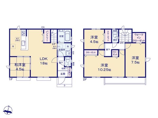 八王子市石川町新築戸建 12号棟 間取図(平面図) 八王子市石川町新築戸建 12号棟 間取図(平面図)