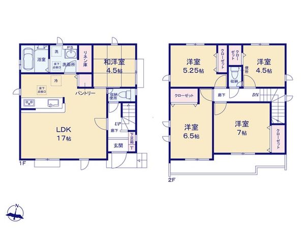 八王子市石川町新築戸建 13号棟 間取図(平面図) 八王子市石川町新築戸建 13号棟 間取図(平面図)