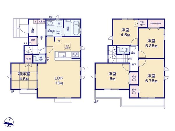八王子市石川町新築戸建 14号棟 間取図(平面図) 八王子市石川町新築戸建 14号棟 間取図(平面図)