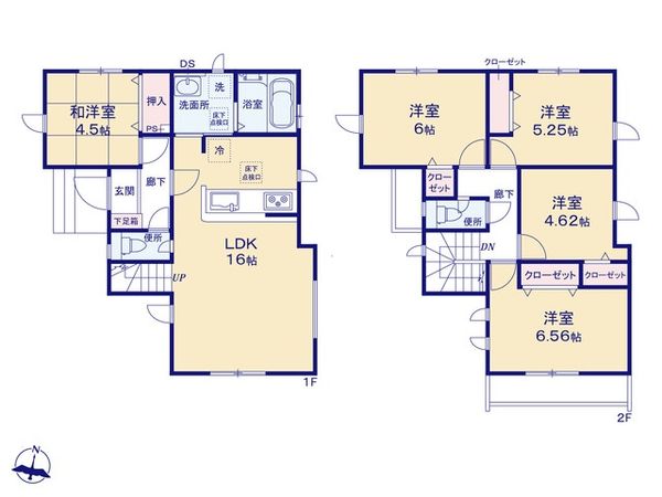 八王子市石川町新築戸建 16号棟 間取図(平面図) 八王子市石川町新築戸建 16号棟 間取図(平面図)