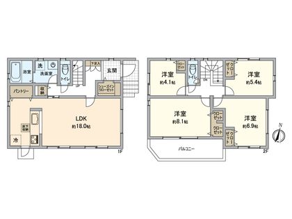 八王子市絹ケ丘2丁目 新築戸建 間取図(平面図)