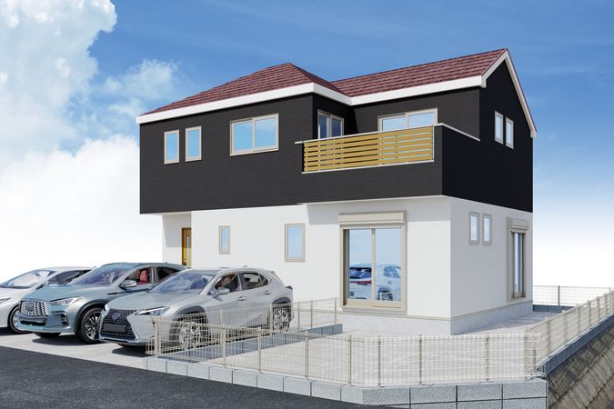 八王子市絹ケ丘1丁目 新築戸建1号棟 外観パース図 八王子市絹ケ丘1丁目 新築戸建1号棟 外観パース図