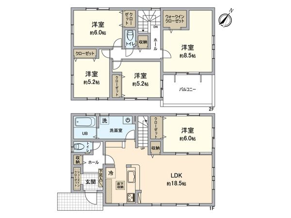 八王子市絹ケ丘1丁目 新築戸建1号棟 間取図(平面図) 八王子市絹ケ丘1丁目 新築戸建1号棟 間取図(平面図)