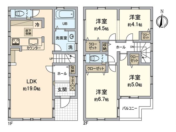 八王子市富士見町 新築戸建2号棟 間取図(平面図)