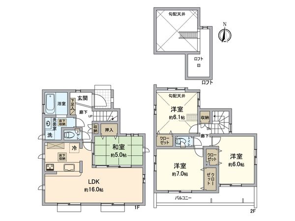 八王子市富士見町新築戸建 1号棟 間取図(平面図)
