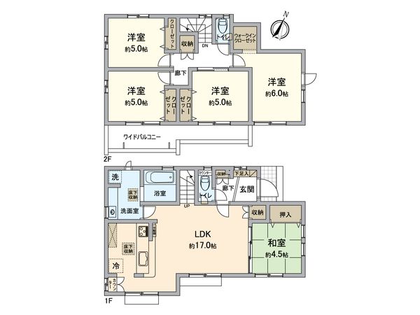 八王子市西浅川町 新築戸建2号棟 間取図(平面図)