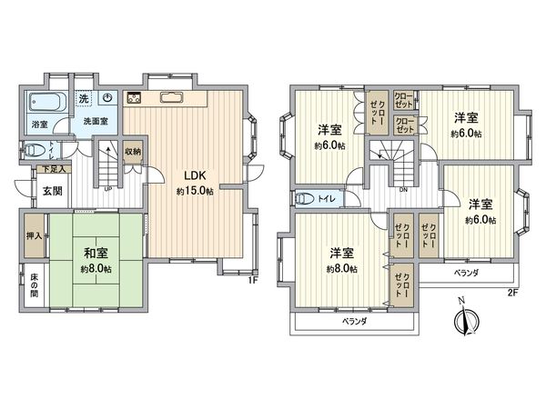 八王子市長沼町 戸建 間取図(平面図) 間取図(平面図)
