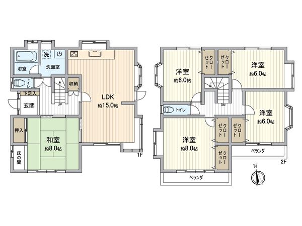 八王子市長沼町 戸建 間取図(平面図)