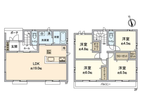 八王子市台町3丁目 新築戸建D号棟 間取図(平面図) 八王子市台町3丁目 新築戸建D号棟 間取図(平面図)