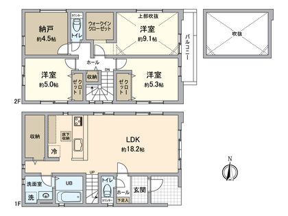 八王子市富士見町 新築戸建1号棟 間取図(平面図)