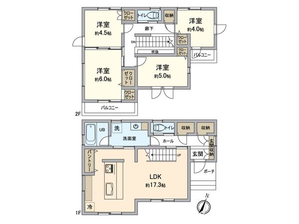 八王子市北野台3丁目 戸建 間取図(平面図) 八王子市北野台3丁目 戸建 間取図(平面図)