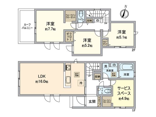 八王子市川口町 新築戸建 3号棟 間取図(平面図)