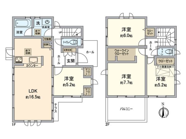 八王子市泉町 新築戸建 1号棟 間取図(平面図)