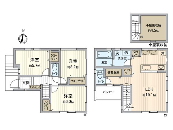 日野市多摩平5丁目 新築戸建A号棟 間取図(平面図) 日野市多摩平5丁目 新築戸建A号棟 間取図(平面図)