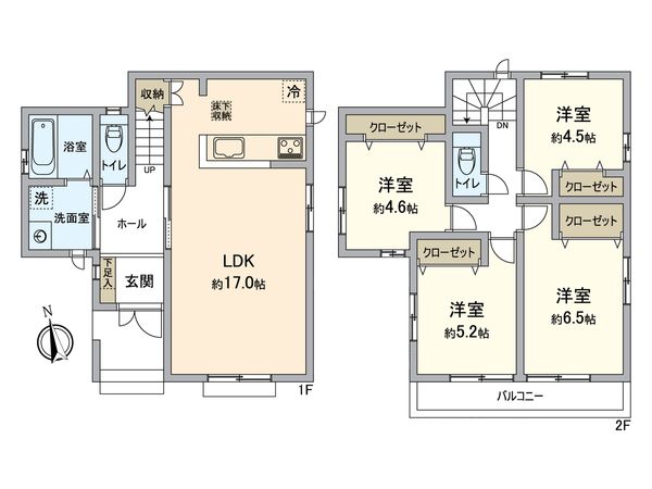 八王子市上壱分町 新築戸建 C号棟 間取図(平面図) 八王子市上壱分町 新築戸建 C号棟 間取図(平面図)
