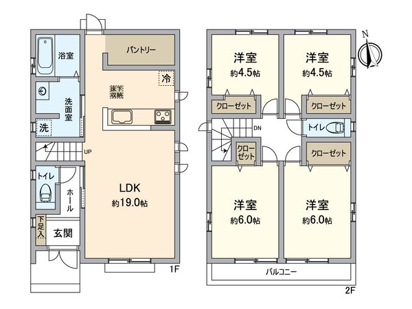 八王子市上壱分町 新築戸建 D号棟 間取図(平面図) 八王子市上壱分町 新築戸建 D号棟 間取図(平面図)