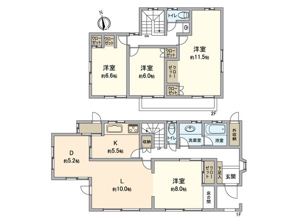 八王子市丸山町 戸建 間取図(平面図) 八王子市丸山町 戸建 間取図(平面図)