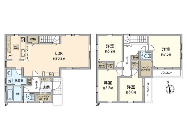 八王子市館町 新築戸建 3号棟 間取図(平面図)